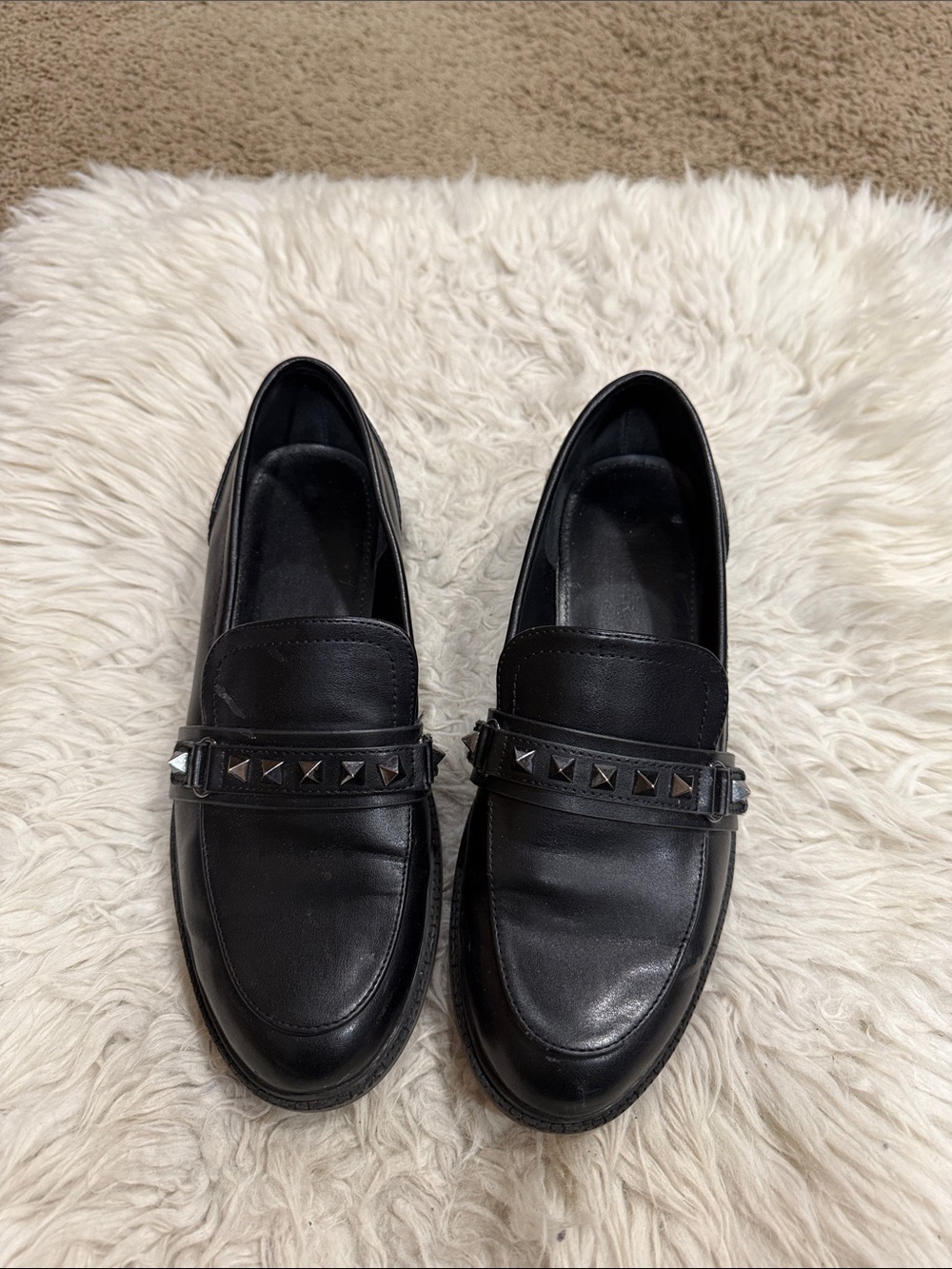 Marc‎ Fisher - Cancia Black Studded
Loafers Women’s Size 8M